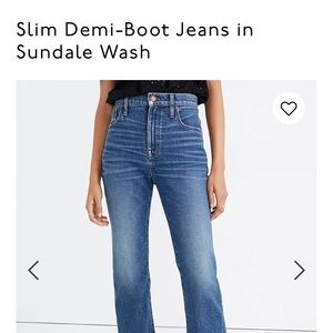 Madewell Demi Bootcut Jeans 25 25T Run Large
